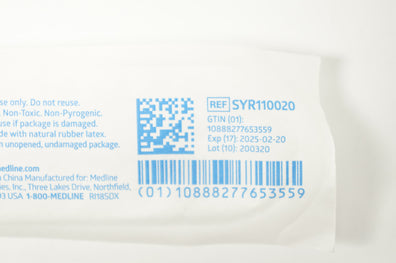 Medline SYR110020 Luer Slip Disposable Syringe without Needle 10mL